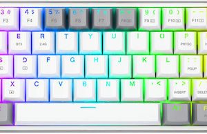 Redragon K617 FIZZ Gaming Μηχανικό Πληκτρολόγιο 60% με Custom Red διακόπτες και RGB φωτισμό (Αγγλικό US) Λευκό / Γκρι